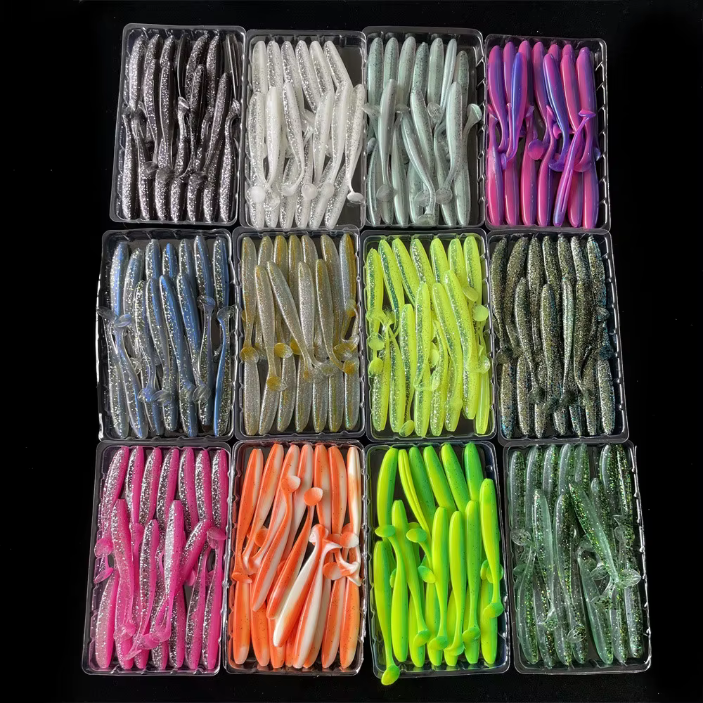 Señuelos blandos de silicona para carpa - 55-120 mm, doble color - imagen 3