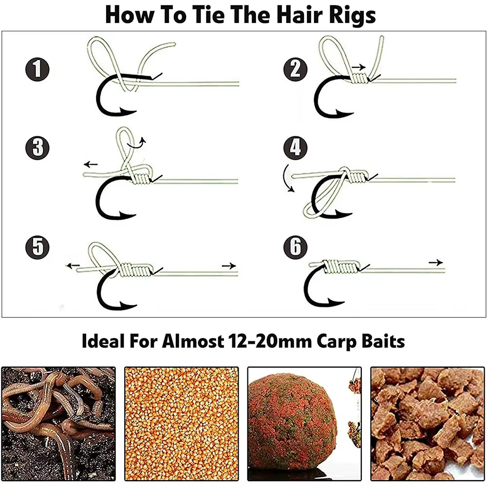 Aparejo de pelo para carpa con hilo trenzado y extensor - imagen 4