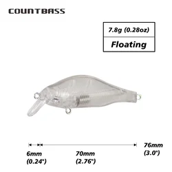 Countbass Señuelo Pececillo Flotante Blanco – Cebo Duro Magnético