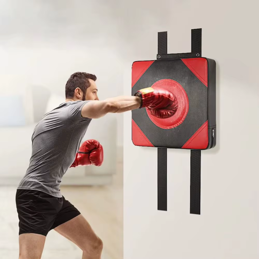 Almohadilla de boxeo de pared ajustable de cuero, sin taladro - imagen 4