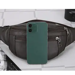 Bolsa de Cintura Impermeable de Cuero para Exteriores y Negocios