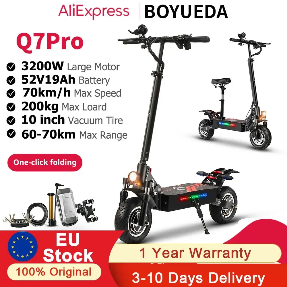 Patinete eléctrico BOYUEDA Q7Pro motor dual y neumático todoterreno silencioso - imagen 2