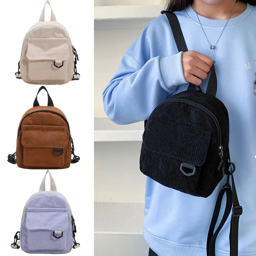 Mochila mini de pana para mujer – bolso de mano de estilo - imagen 3