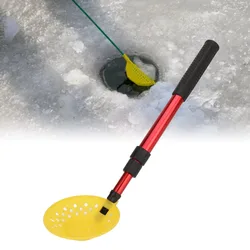 Cuchara de pesca en el hielo retráctil de mango largo, grande