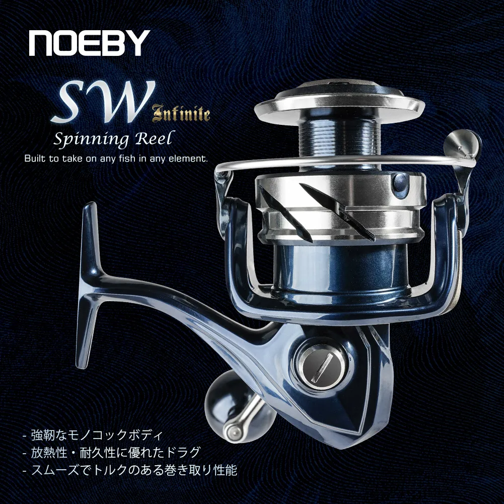 Carrete giratorio Noeby de aluminio para agua salada con arrastre - imagen 5