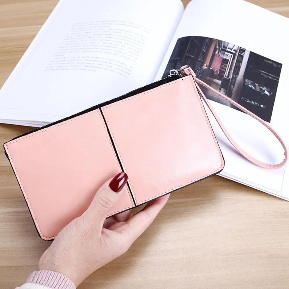 Cartera de mano vintage de cuero encerado con cremallera - imagen 5