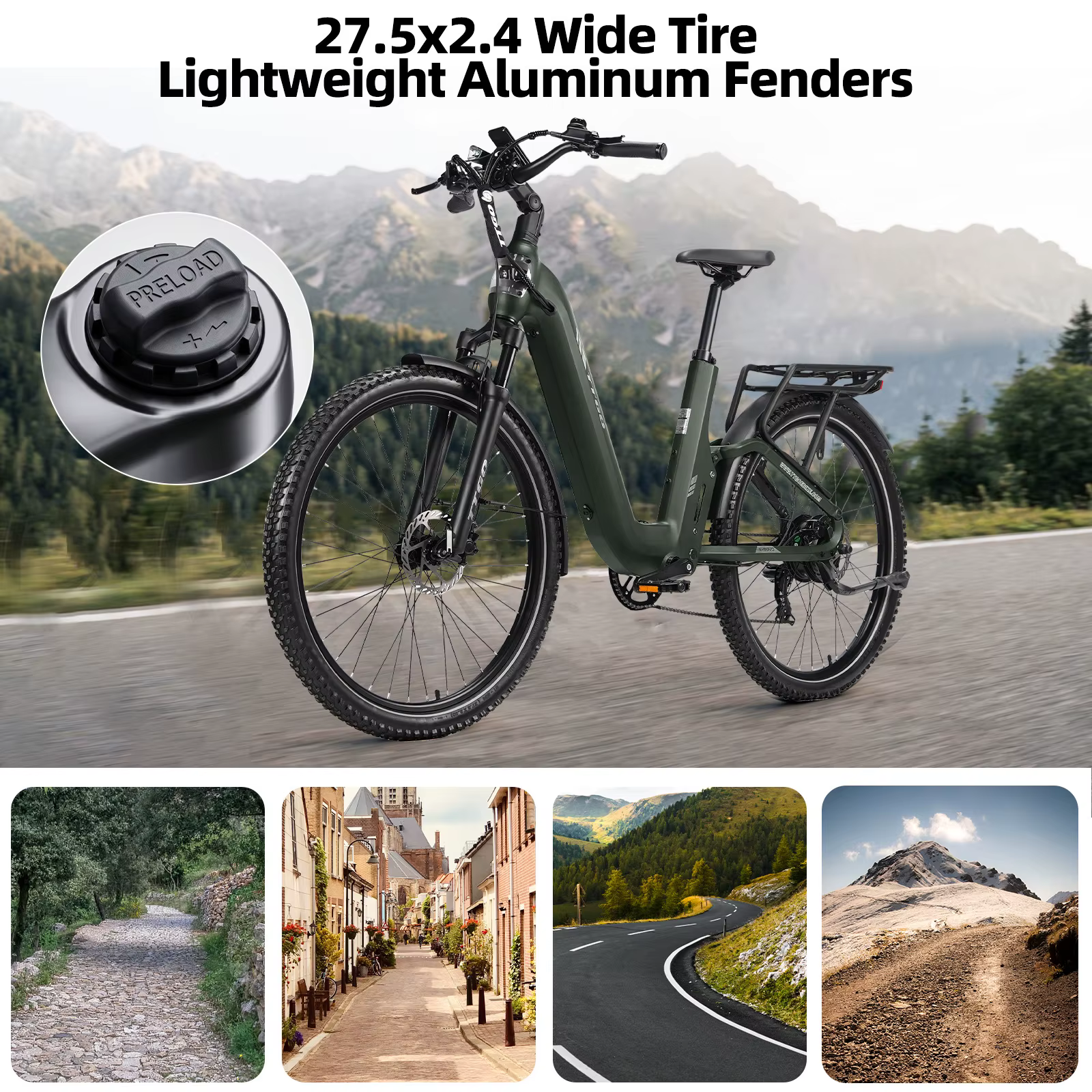 E-Bike Suvo S6 con Suspensión y Frenos Hidráulicos – 48V 15Ah