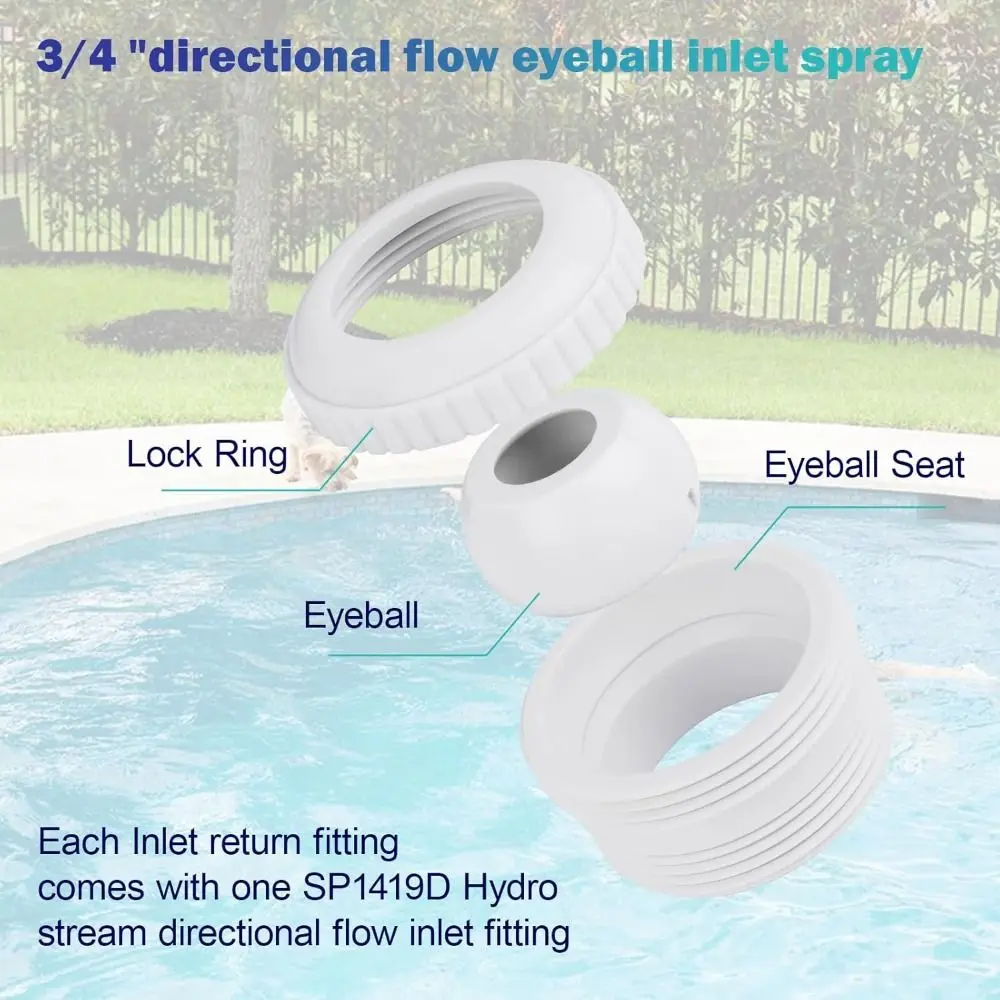 Conector retorno piscina rosca FIP con tuerca seguridad y junta - imagen 2
