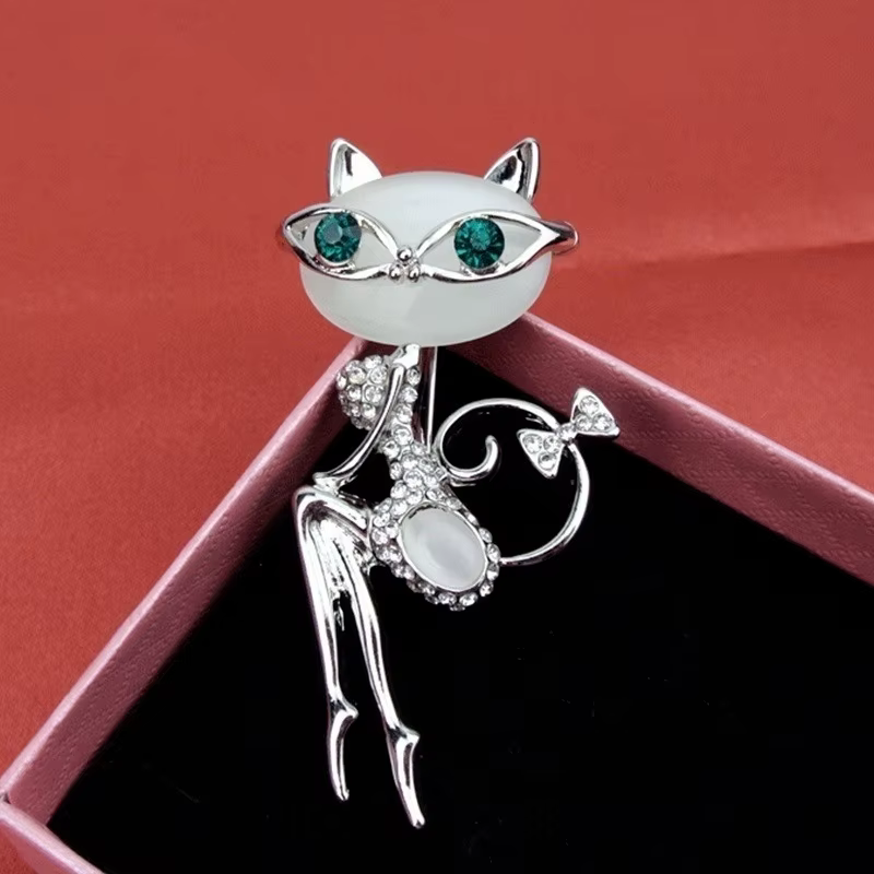 Collar Ópalo Ojo de Gato con Cristal Moderno para Boda - imagen 3