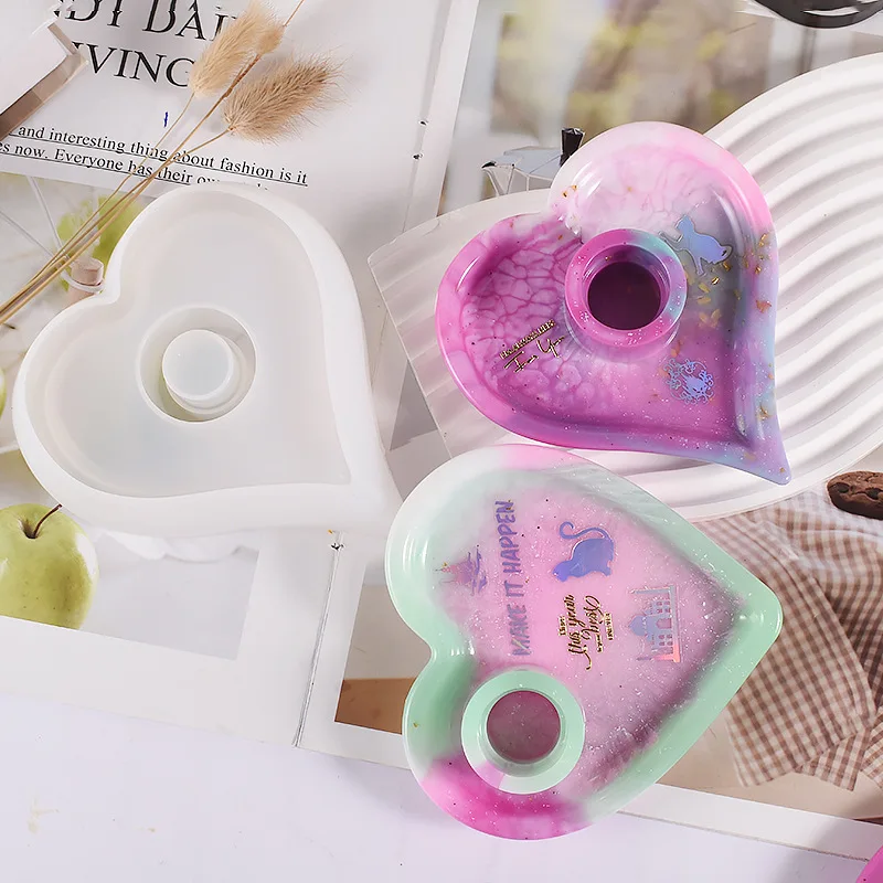 Molde silicona corazón para velas aromáticas – Forma redonda portavelas - imagen 5