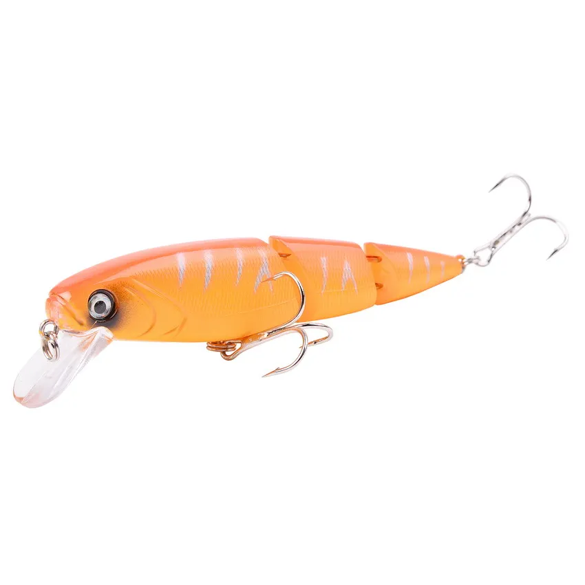 Señuelo de pesca tipo minnow de 110 mm con anzuelos triples de acero al carbono