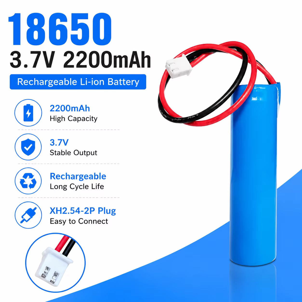 Batería recargable de litio 18650 para luz LED de pesca