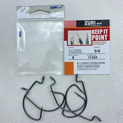 Anzuelo offset para vinilo Crank Worm, punta afilada