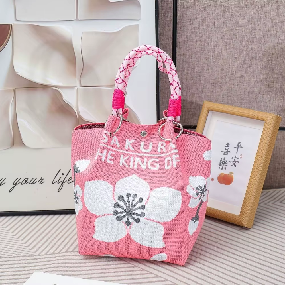 Bolso Tote Floral Tejido a Mano para Mujer – Gran Capacidad con Hebilla - imagen 4