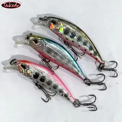 TAKEDO Minnow de hundimiento lento con anzuelo triple para lubina