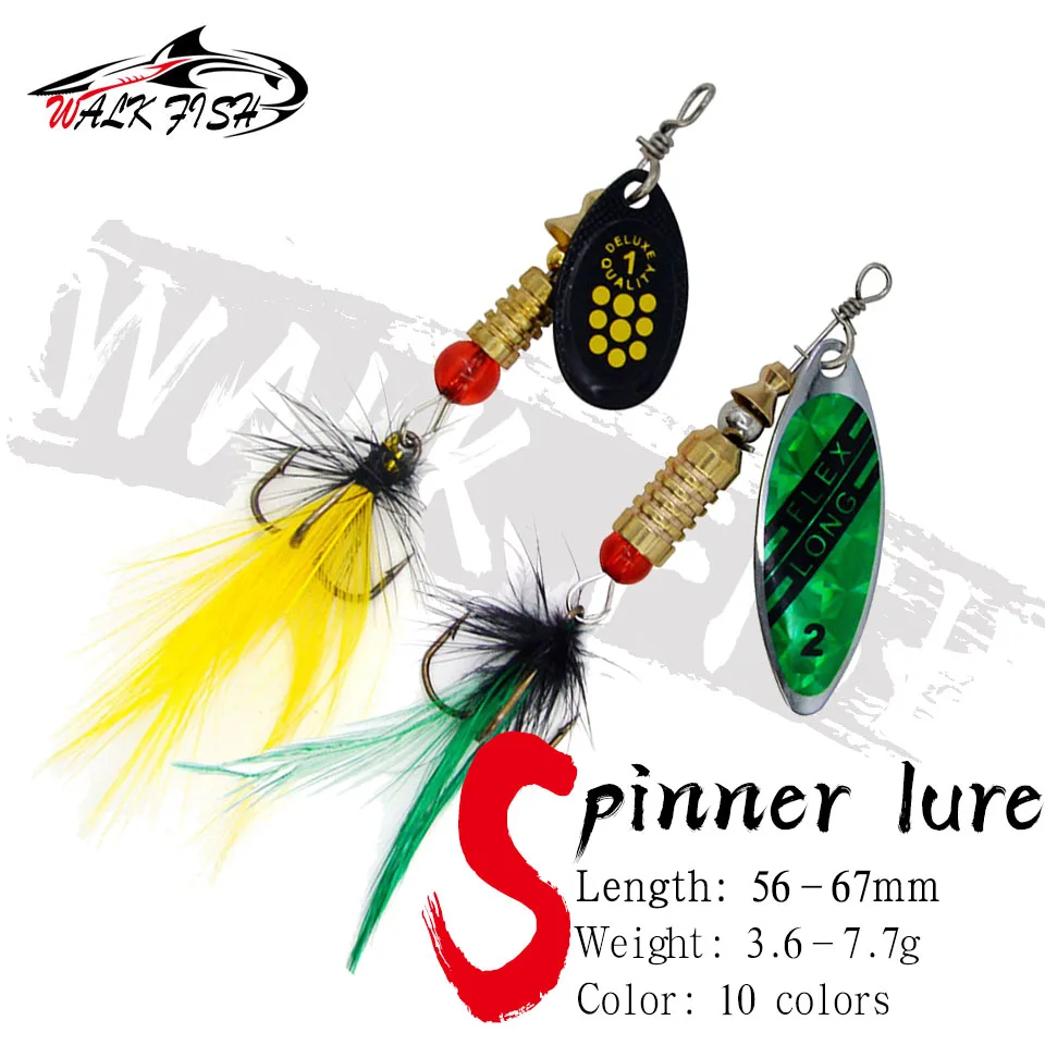 Spinner Bait WALK FISH para trucha – Señuelo giratorio con lentejuelas - imagen 2