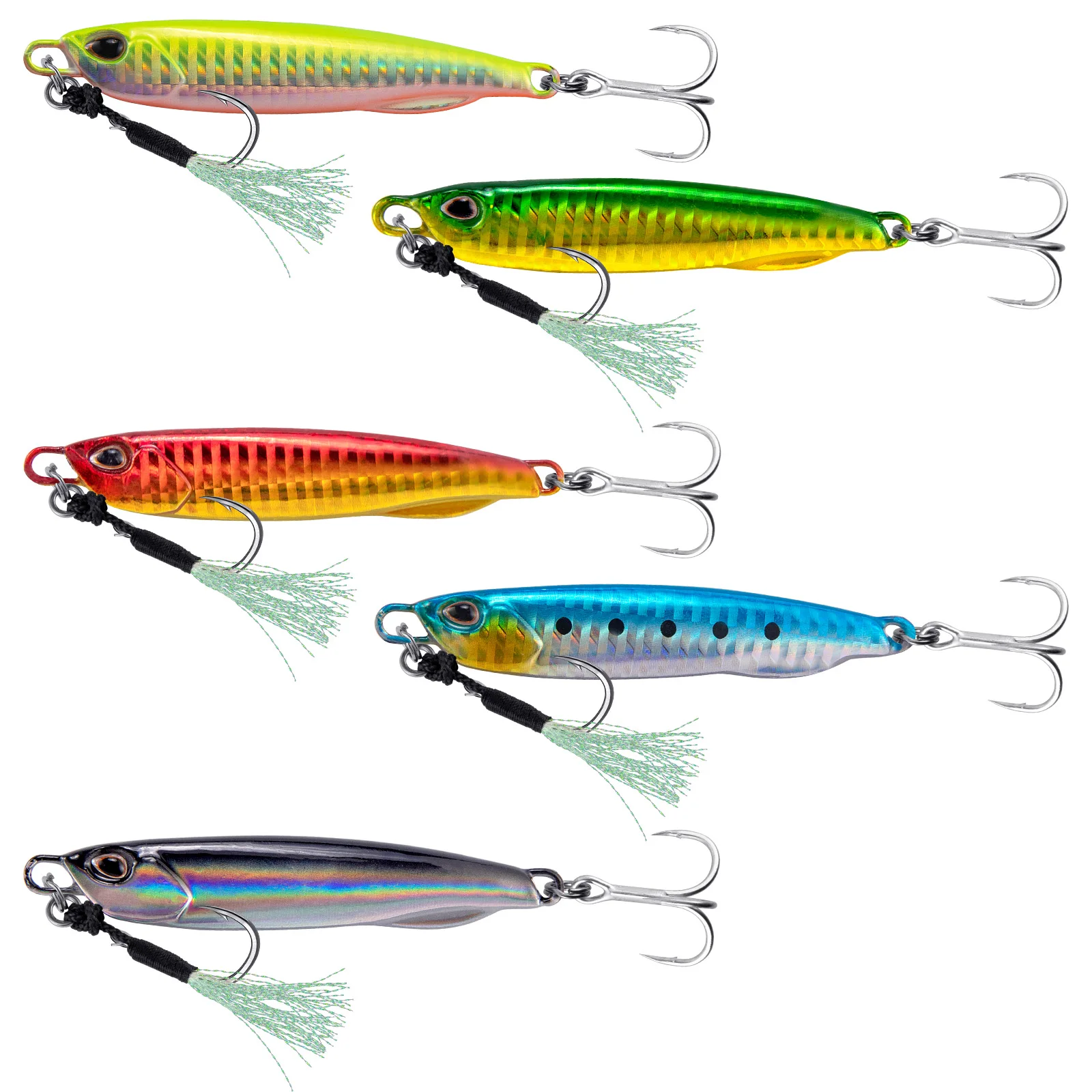 Señuelos metálicos tipo cuchara para jigging