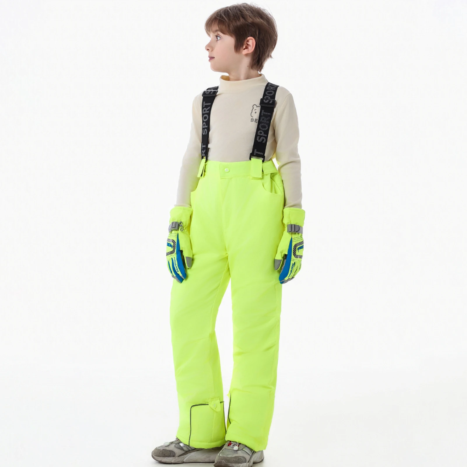 Traje de nieve impermeable para niños con capucha y tejido cálido