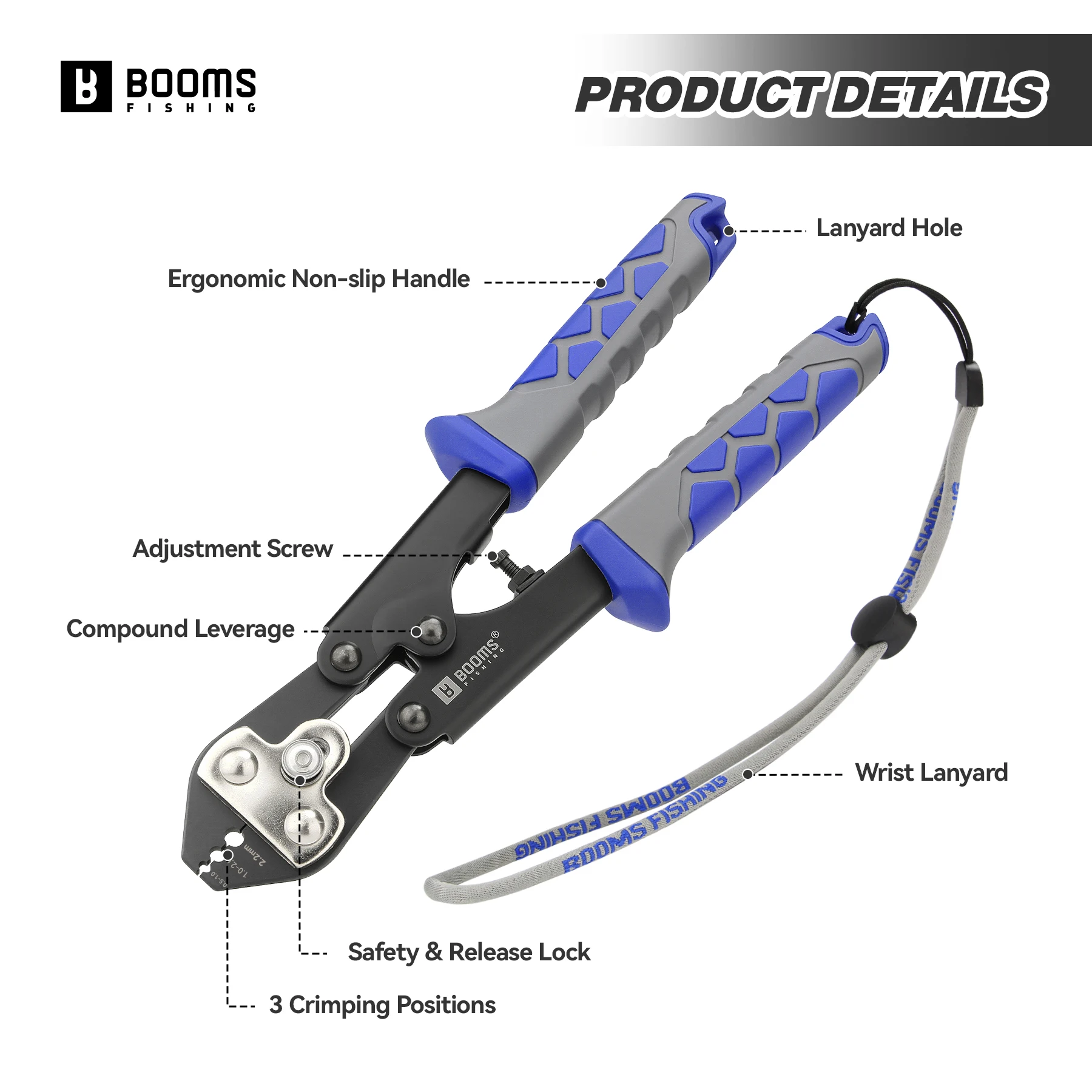 Alicates de Prensado Booms Fishing XW42 para Manga de Sedal - imagen 3