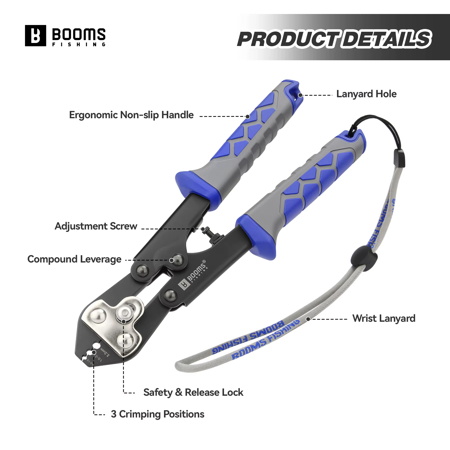 Alicates de Prensado Booms Fishing XW42 para Manga de Sedal - imagen 3