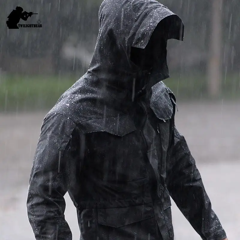 Chaqueta táctica M65 impermeable con capucha y bolsillos