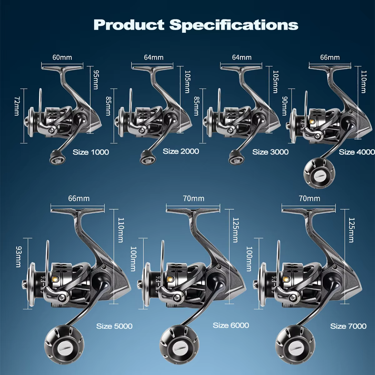 Carrete Giratorio Mavllos F6 – 7+1BB, Arrastre 20kg, Pesca Marina - imagen 4