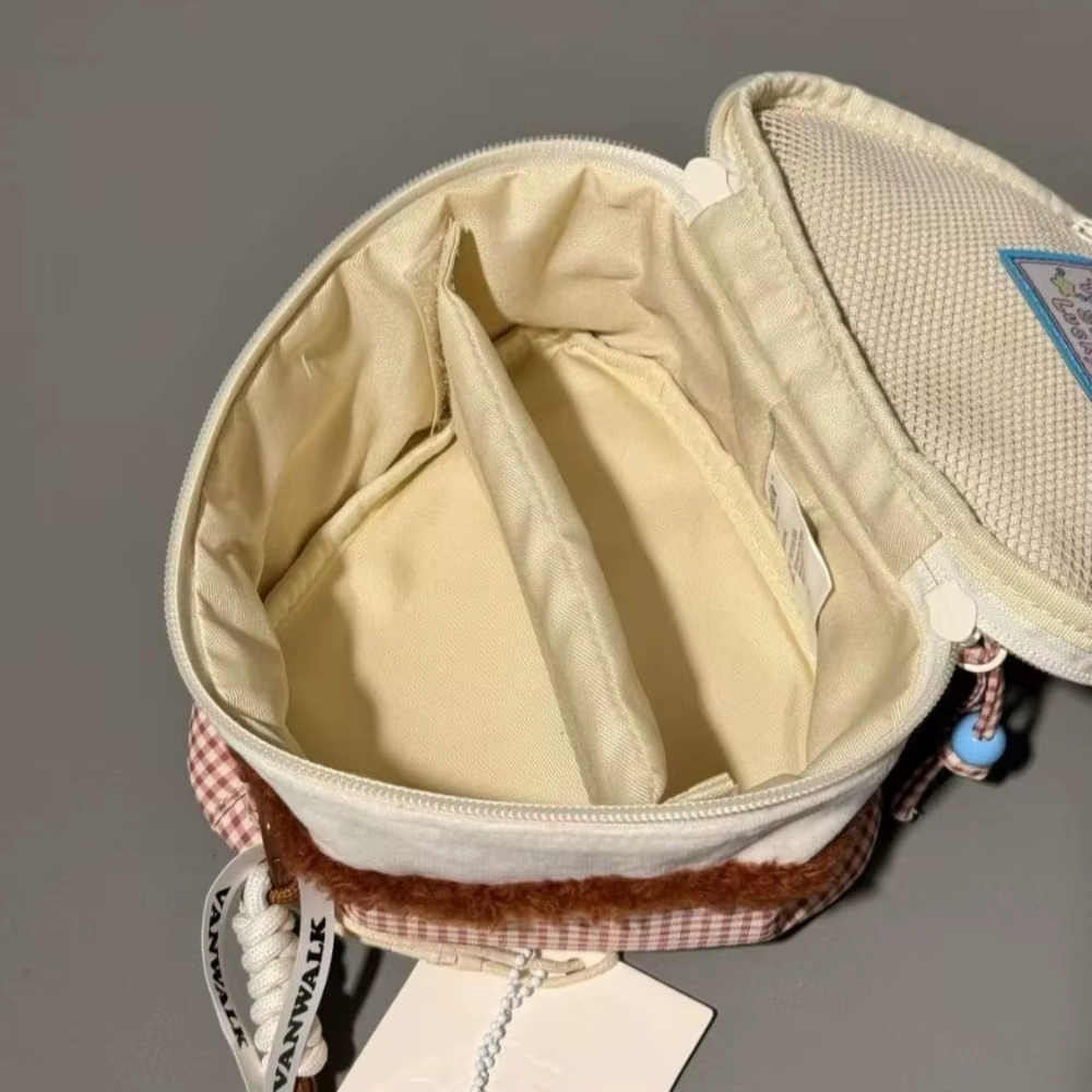 Neceser de maquillaje triangular plegable con estampado de cerezas - imagen 4