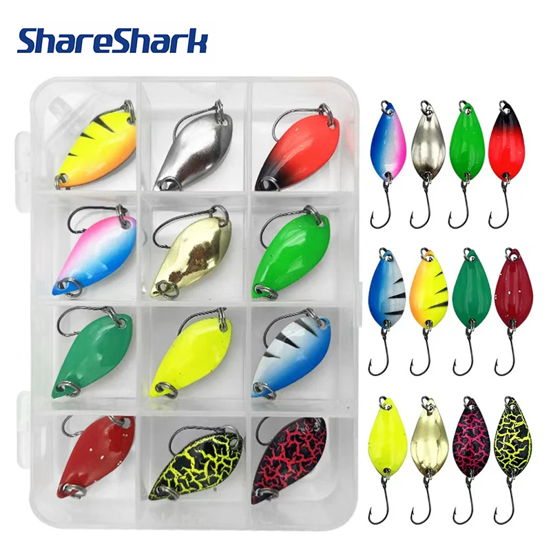ShareShark Señuelos de Cuchara metálicos brillantes para pesca - imagen 4