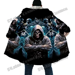 Ropa de abrigo con capucha estampado calavera 3D para hombre