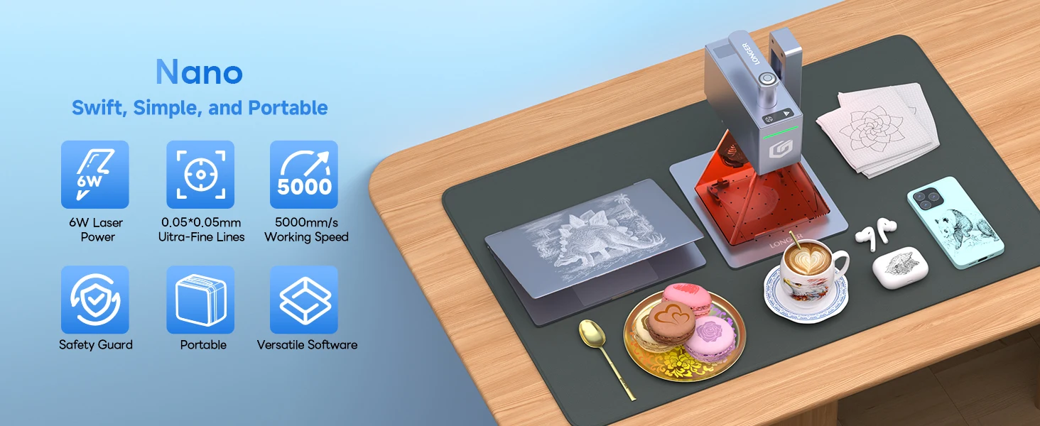 Grabador láser nano portátil con galvo system