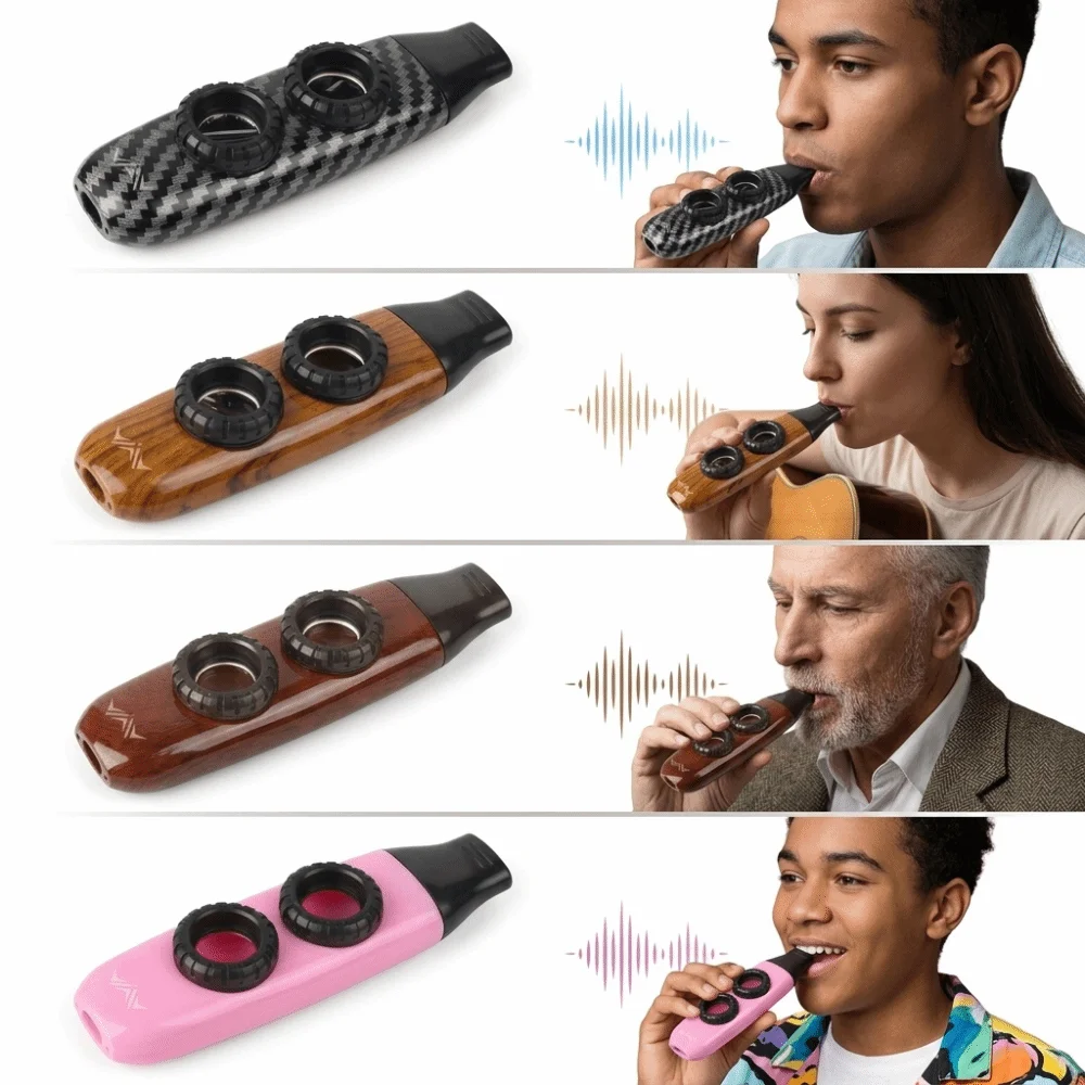 Kazoo ajustable de doble orificio brillante con dos membranas - imagen 5