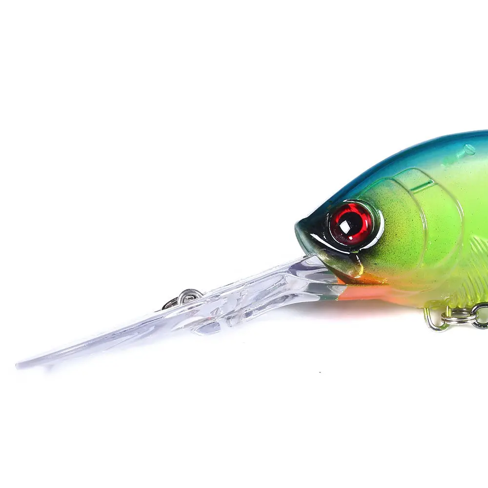 Wobbler crankbait rígido para lubina, anzuelo triple y láser