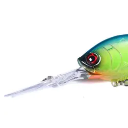 Wobbler crankbait rígido para lubina, anzuelo triple y láser