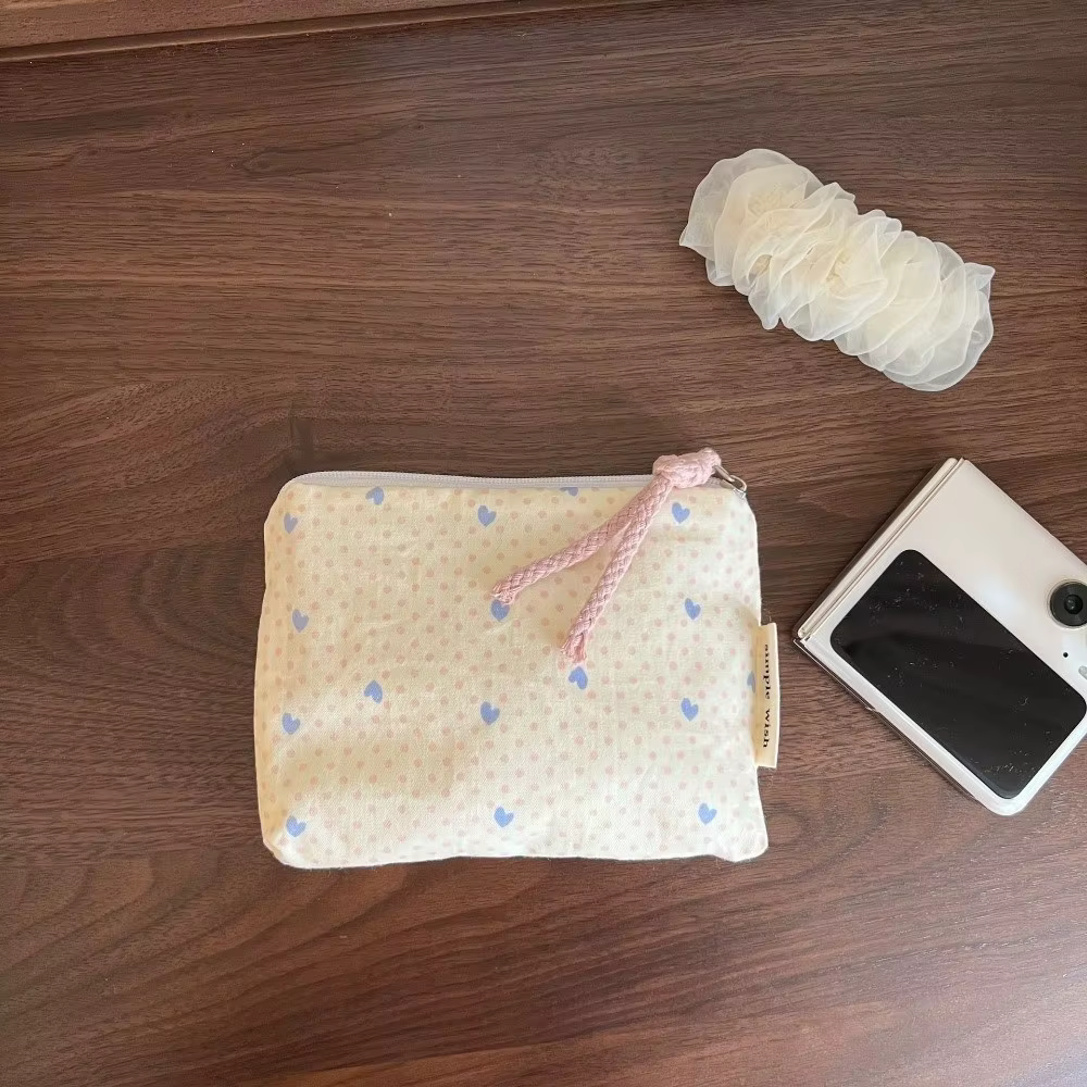 Bolsa de Maquillaje a Rayas Rosa – Mini Neceser Portátil para Mujer - imagen 3