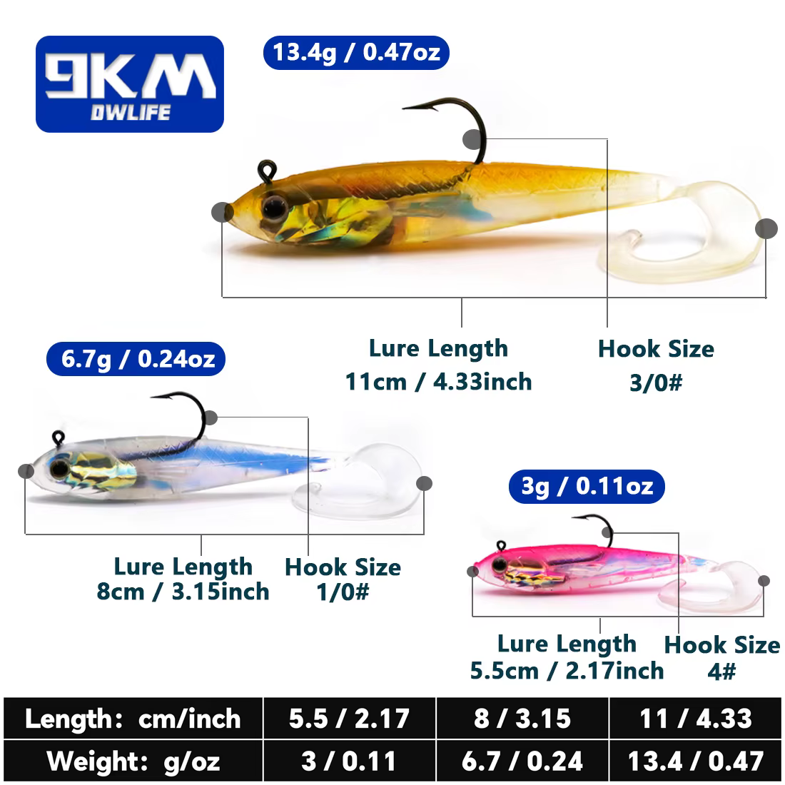 VisaAS Swimbait Paddle Tail – Cabezal jig para blackbass 3-13g - imagen 5