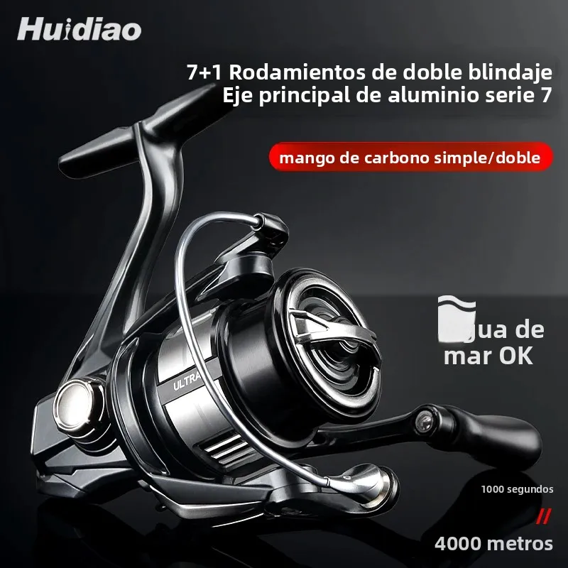 Carrete Giratorio Ultra X 7+1BB – Husillo aluminio, mango reversible