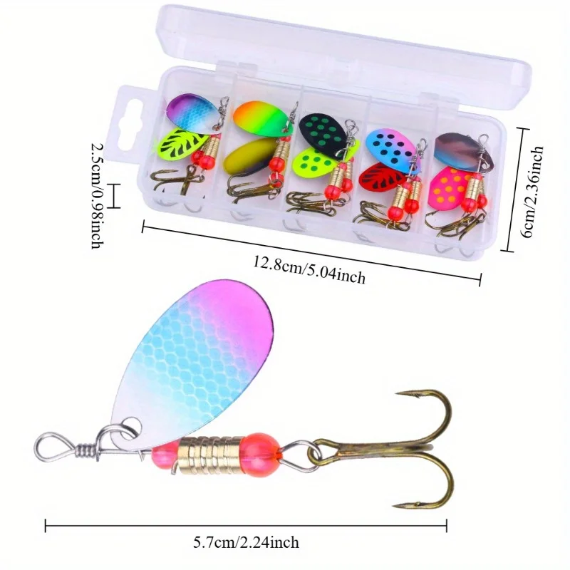 Señuelo cuchara giratoria metálico multicolor triple para lubina - imagen 3