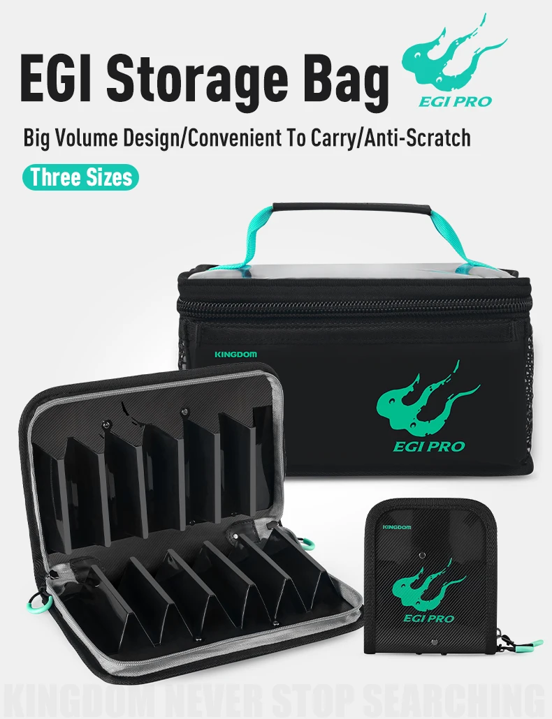 Caja organizadora Kingdom Squid Jig con compartimentos para señuelos de pulpo Egi
