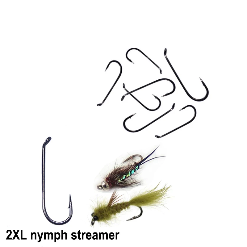 Anzuelos para streamer KONA de vástago largo con púas