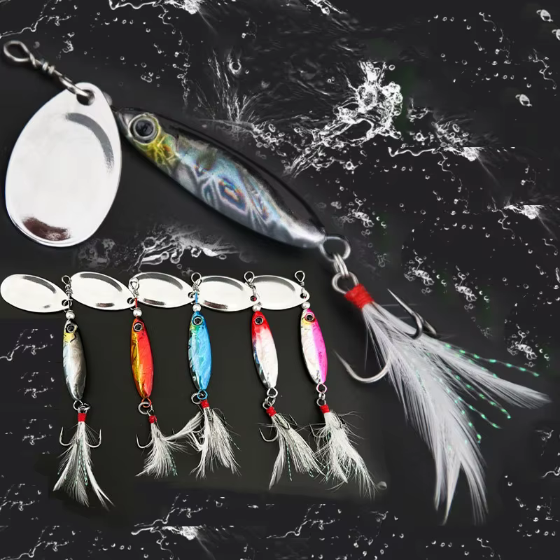 Spinner con anzuelo triple para trucha y lubina