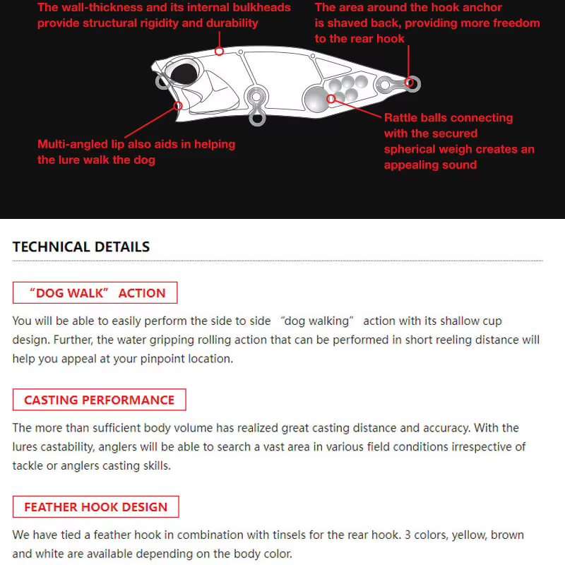 Señuelo Topwater Wobbler 64mm 9g – Cebo superficie para lubina - imagen 5