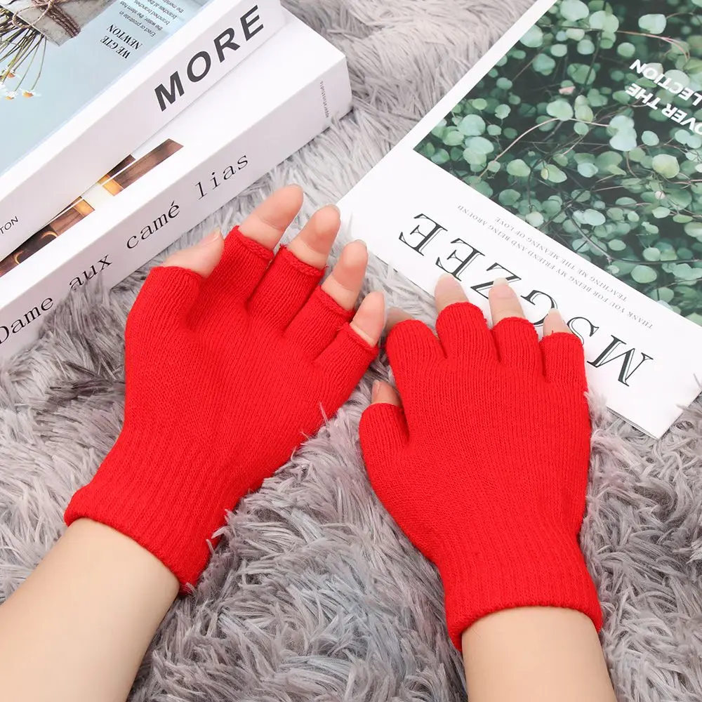 Guantes fingerless de punto para pesca – Invierno térmicos unisex - imagen 4