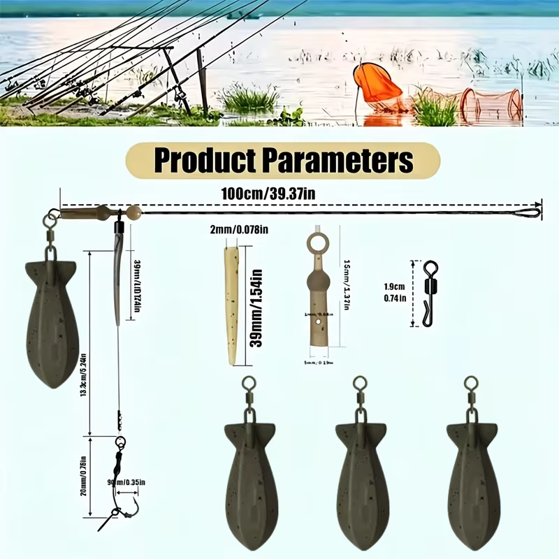 Set Carpa Stealth Camo – Sistema Missile con Plomo y Anti-Enredos - imagen 5