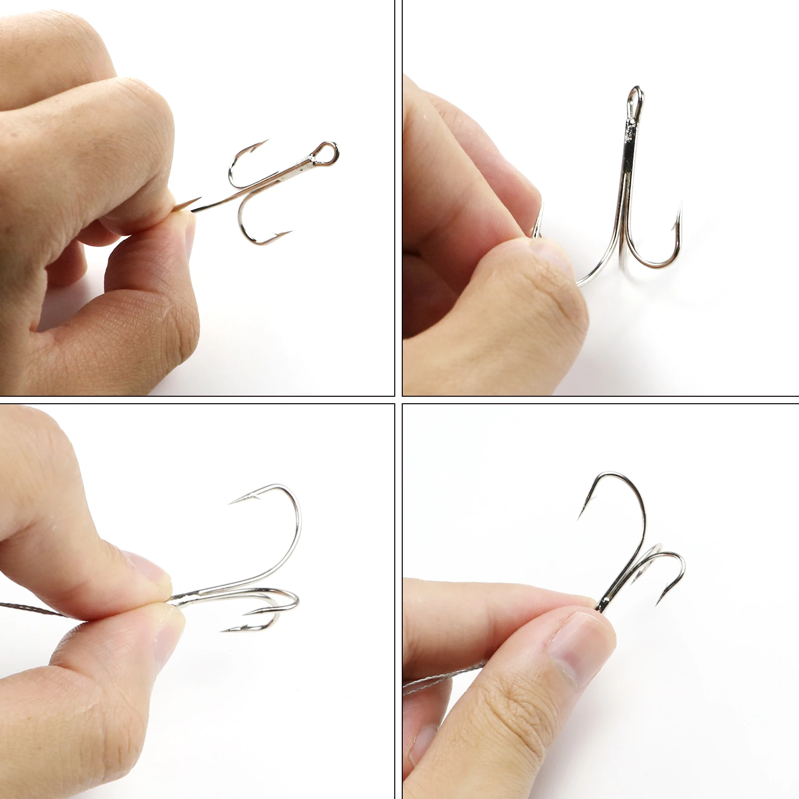 Anzuelos triples Scorpion Silver de acero carbono Free Fisher, ojo - imagen 3