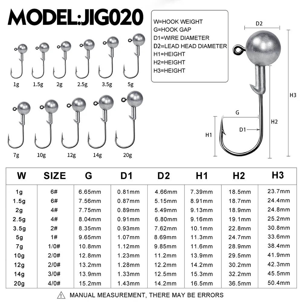 Jig Heads 1-3,5g para señuelo vinilo – Cabezal anzuelo de calidad - imagen 4