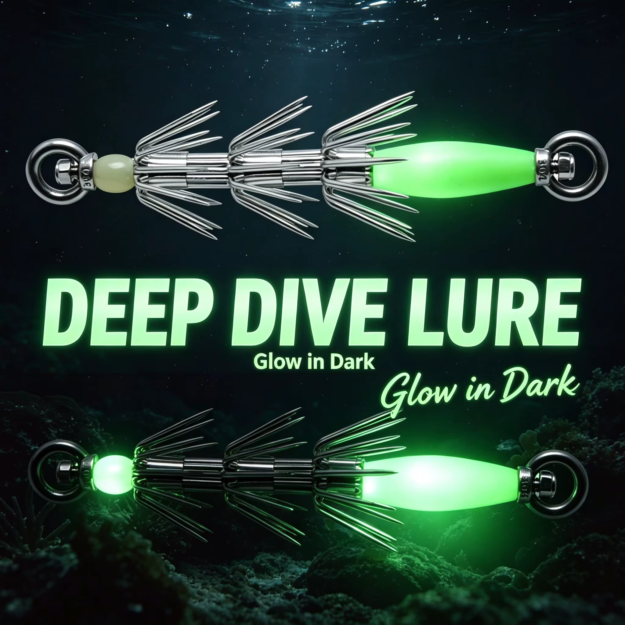Uso del señuelo fluorescente para pesca nocturna