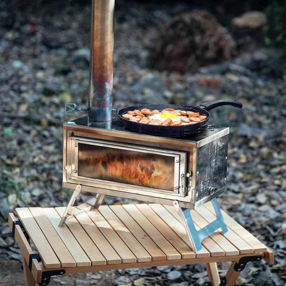 Estufa de leña plegable, ligera y portátil para acampar al aire libre - imagen 3
