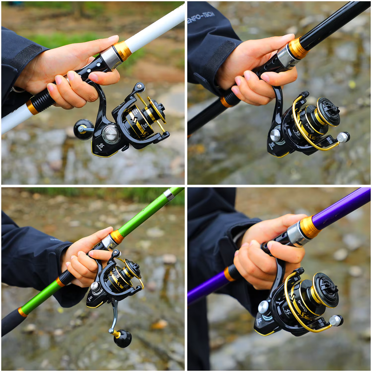 Sougayialng Combo Caña Telescópica Giratoria + Carrete – 5kg Arrastre - imagen 3
