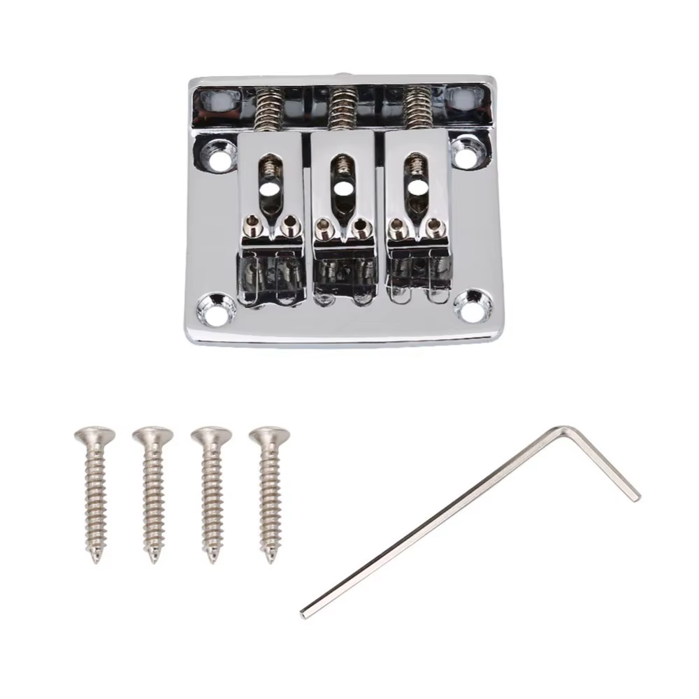 Puente para Guitarra Ajustable Hard-tail Plateado/Negro - imagen 5