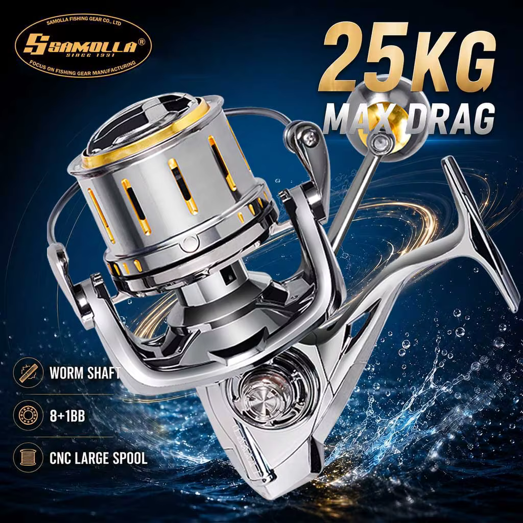 SAMOLLABig Carrete de Spinning Metálico para Agua Salada y Dulce - imagen 2